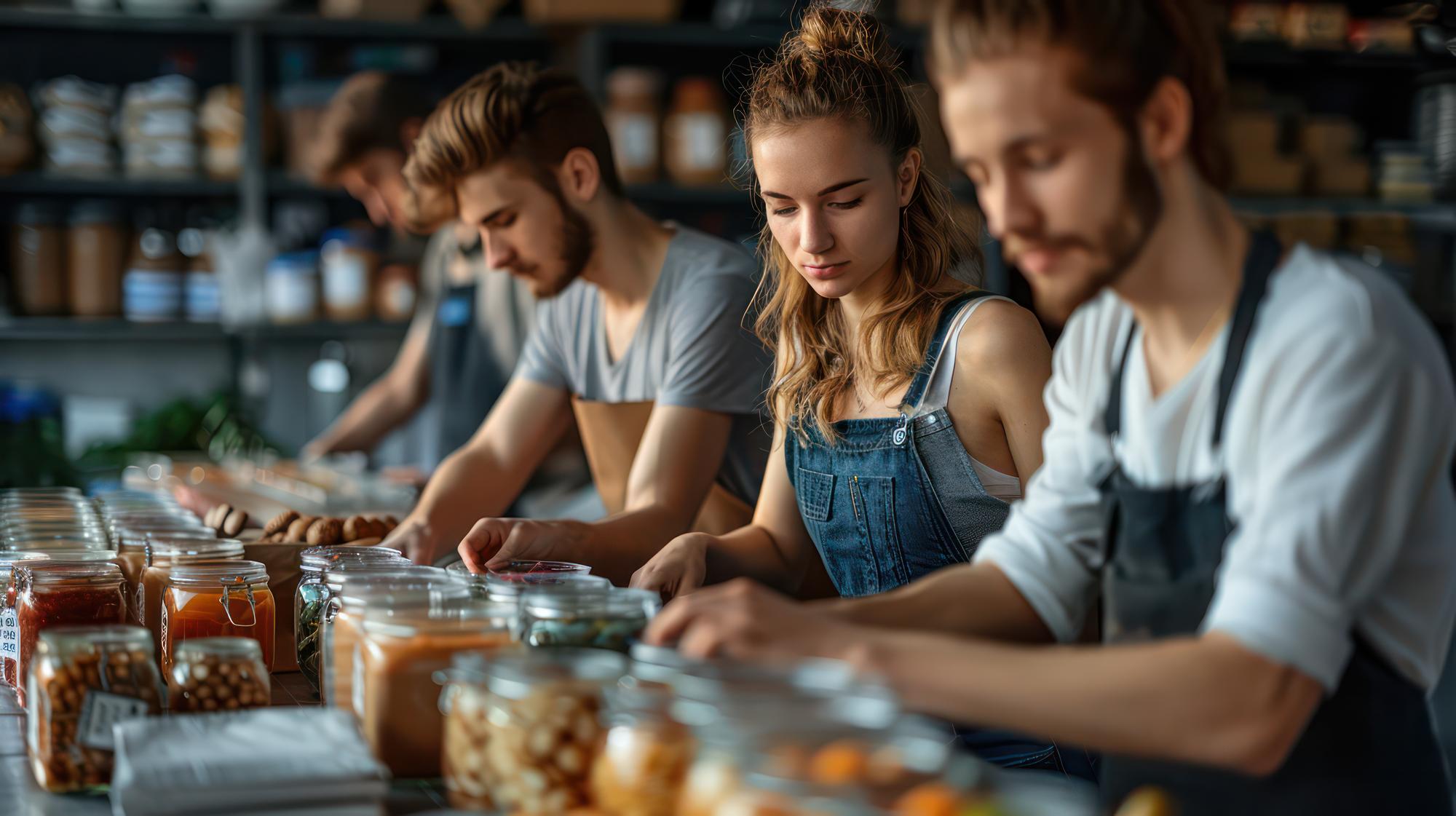 Workshop class learning fermentation techniques
